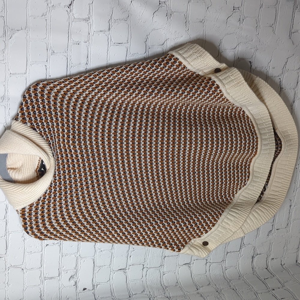 Talbots lambswool blend cowl neck oversized poncho cape jacket